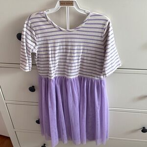Hanna Anderson Purple Striped Kids Dress